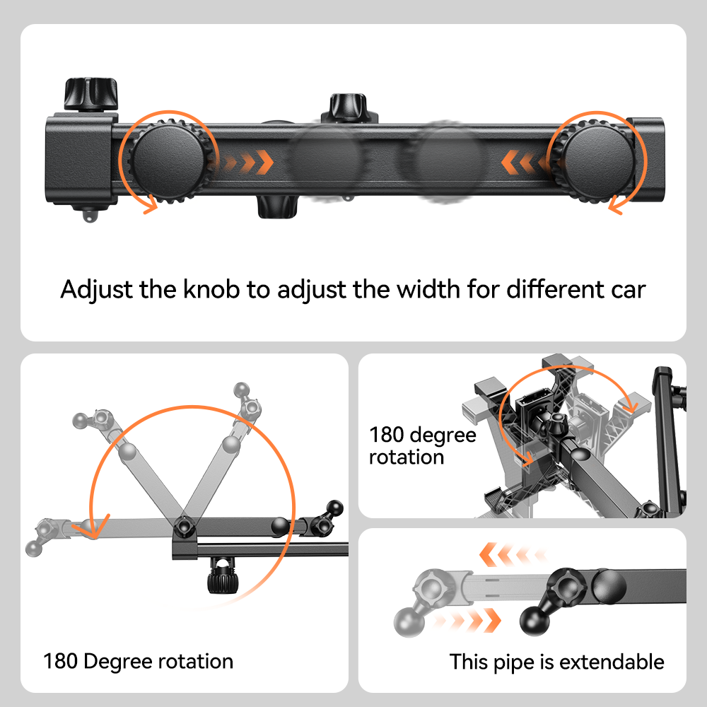 Support de tablette rotatif à 360° pour appui-tête de voiture