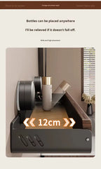 luxe wandplank van walnoothout met handdoekstang